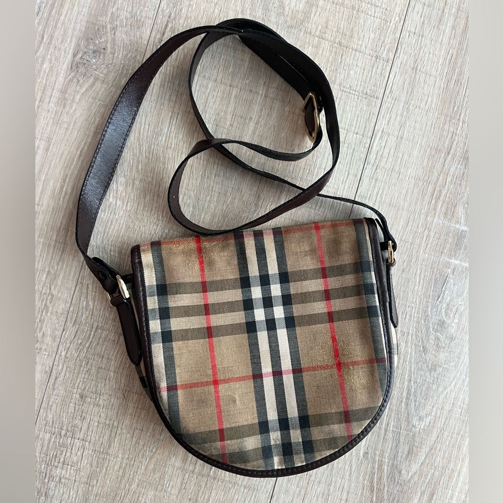 Burberry Haymarket Check Crossbody Bag Canvas Crossbody Bag - Picture 3 of 11